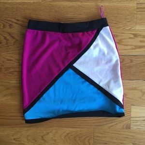 Purple, Blue & White Mini Skirt